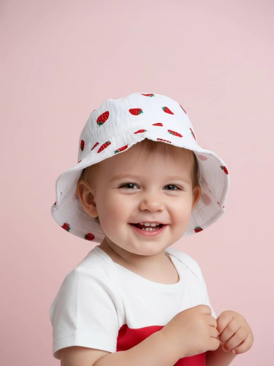 Obrázek produktu Sinsay - Bavlněný bucket hat s motivem jahod - bílá