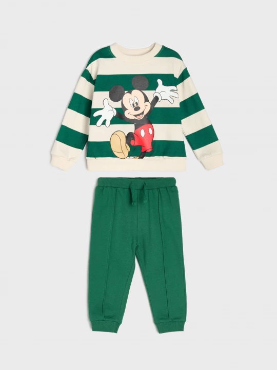 Obrázek produktu Sinsay - Bawełniany komplet: bluza i spodnie Mickey Mouse - kremowy