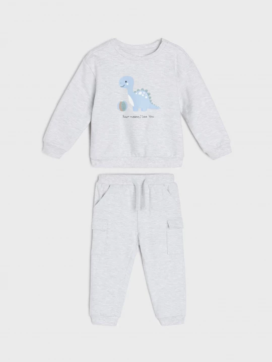 Obrázek produktu Sinsay - Bawełniany komplet: bluza i spodnie - szary