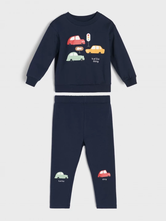 Obrázek produktu Sinsay - Bawełniany komplet: bluza i legginsy - granatowy