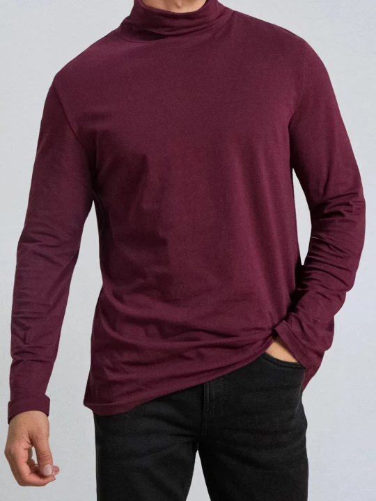 Obrázek produktu Sinsay - Bavlněný rolák basic - burgundy