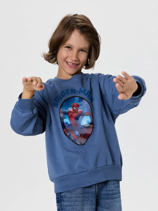 Obrázek produktu Sinsay - Bawełniana bluza crewneck Spider-Man - niebieski