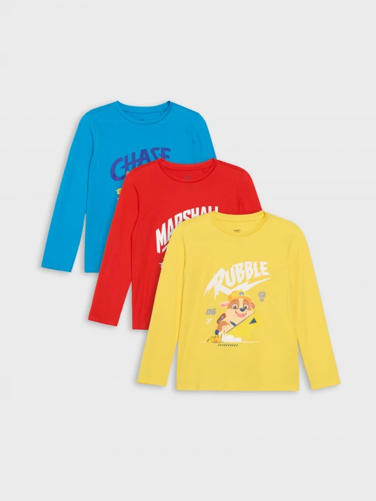 Obrázek produktu Sinsay - Bawełniana koszulka 3 pack PAW Patrol - wielobarwny