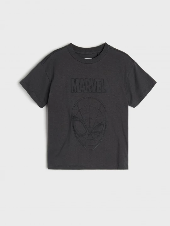 Obrázek produktu Sinsay - Bawełniana koszulka loose z nadrukiem Spider-Man - szary