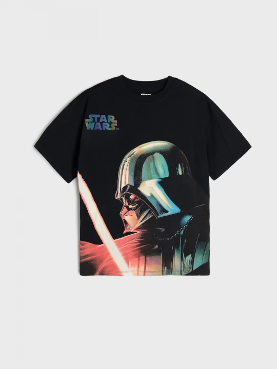 Obrázek produktu Sinsay - Bawełniana koszulka oversize z nadrukiem Star Wars - czarny