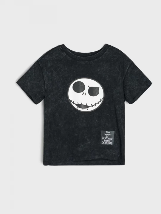 Obrázek produktu Sinsay - Bawełniana koszulka z efektem sprania The Nightmare Before Christmas - czarny