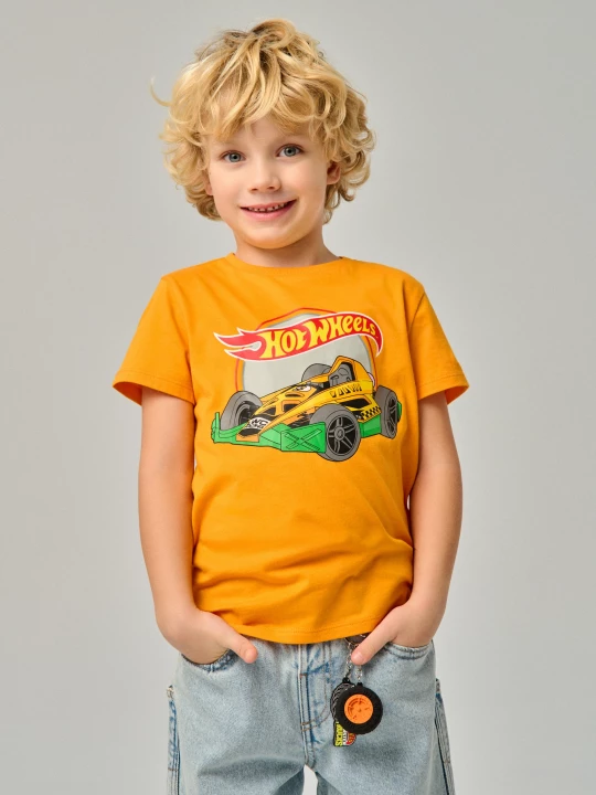 Obrázek produktu Sinsay - Bawełniana koszulka z nadrukiem Hot Wheels - pomarańczowy