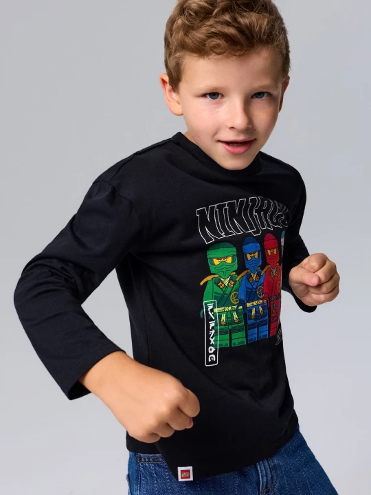 Obrázek produktu Sinsay - Bawełniana koszulka z nadrukiem Lego Ninjago - czarny