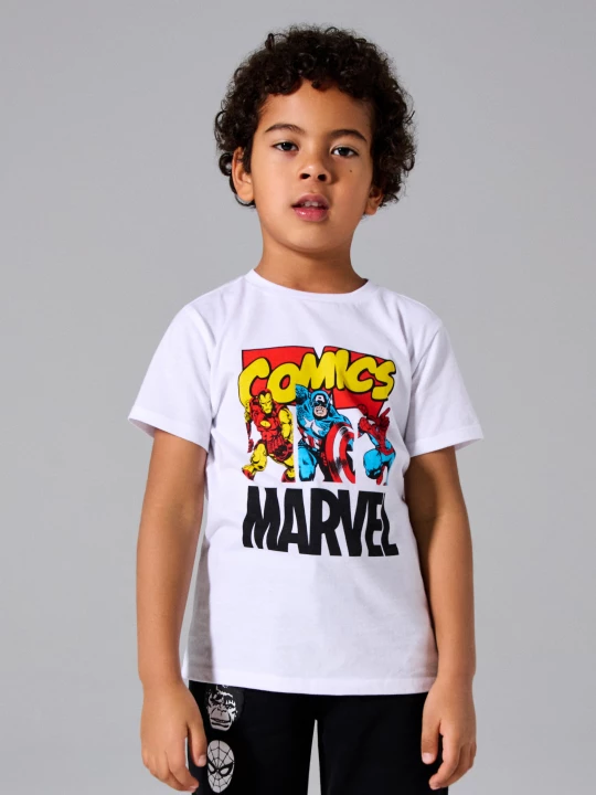 Obrázek produktu Sinsay - Bawełniana koszulka z nadrukiem Marvel - biały