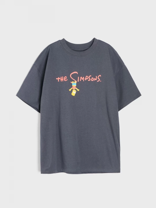 Obrázek produktu Sinsay - Bawełniana koszulka z nadrukiem na plecach The Simpsons - szary