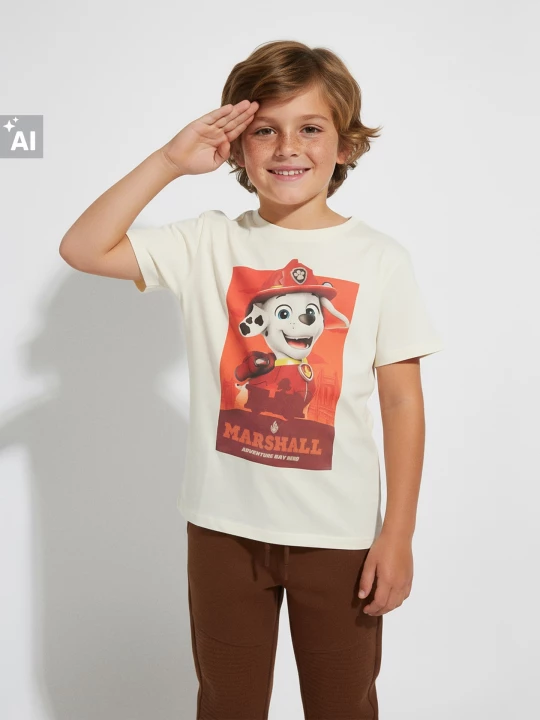 Obrázek produktu Sinsay - Bawełniana koszulka z nadrukiem PAW Patrol - kremowy