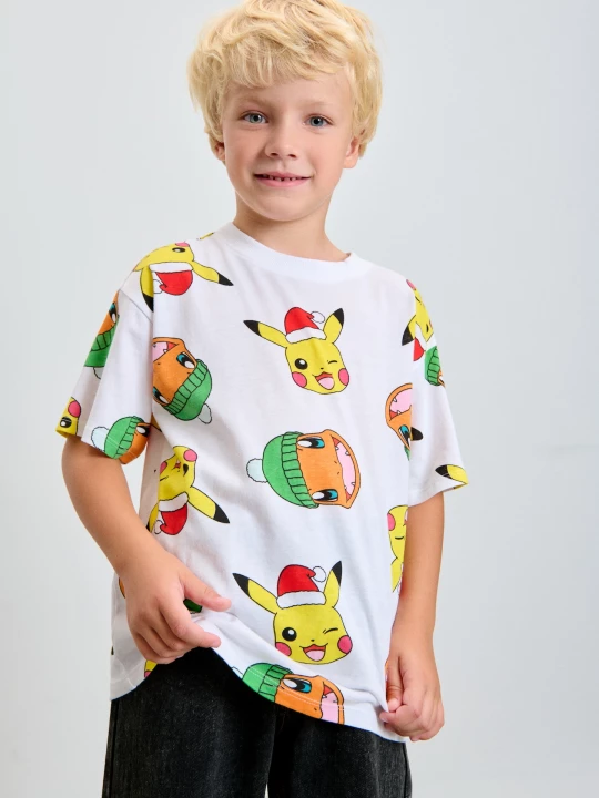 Obrázek produktu Sinsay - Bawełniana koszulka z nadrukiem Pokémon - biały