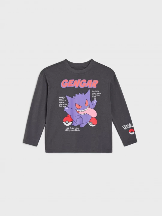 Obrázek produktu Sinsay - Bawełniana koszulka z nadrukiem Pokémon - szary