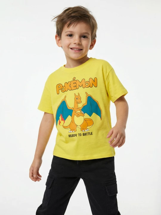Obrázek produktu Sinsay - Bawełniana koszulka z nadrukiem Pokémon - żółty
