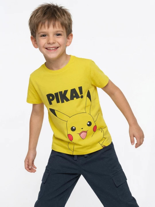 Obrázek produktu Sinsay - Bawełniana koszulka z nadrukiem Pokémon - żółty
