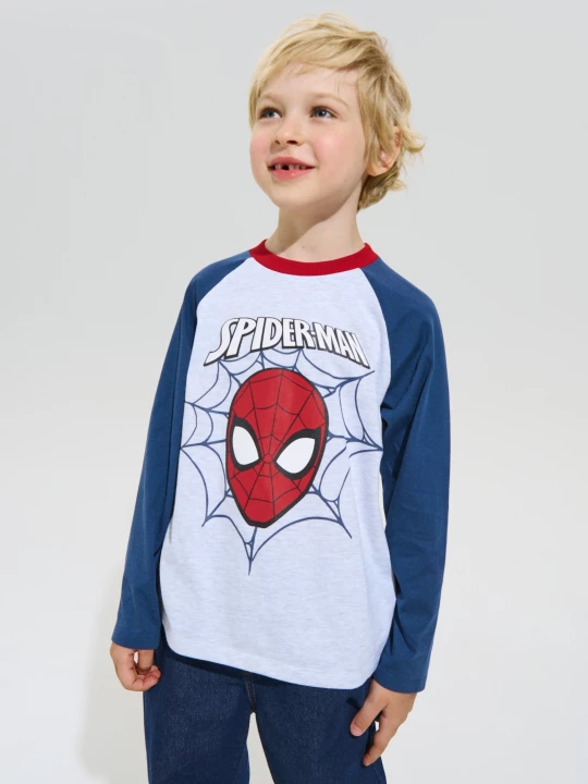 Obrázek produktu Sinsay - Bawełniana koszulka z nadrukiem Spider-Man - szary