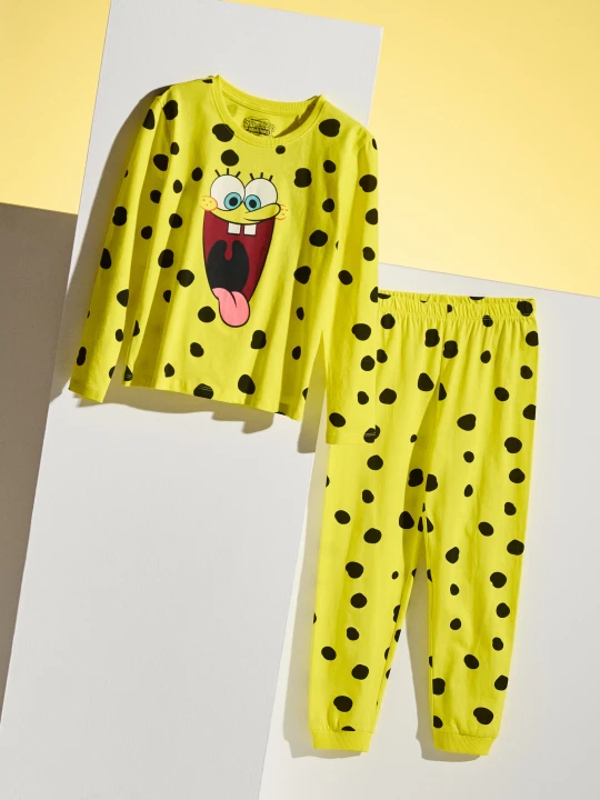 Obrázek produktu Sinsay - Bawełniana piżama dwuczęściowa SpongeBob - żółty