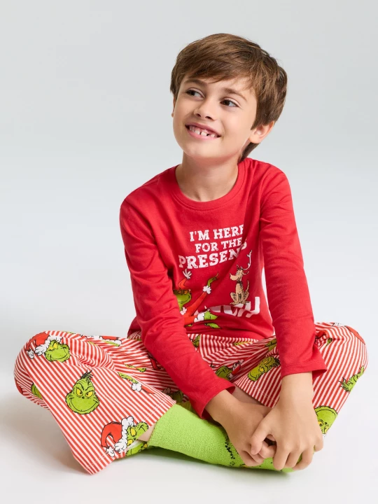 Obrázek produktu Sinsay - Bawełniana piżama dwuczęściowa z motywem świątecznym Grinch - czerwony