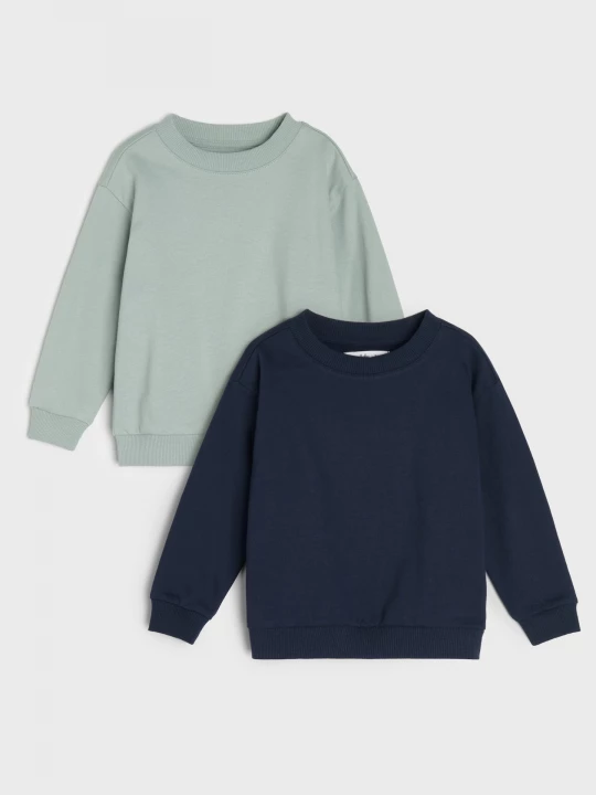 Obrázek produktu Sinsay - Bawełniane bluzy crewneck 2 pack - granatowy