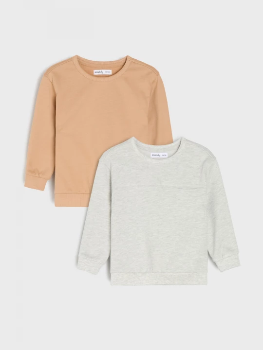 Obrázek produktu Sinsay - Bawełniane bluzy crewneck 2 pack - szary