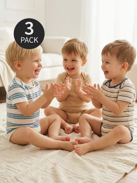 Obrázek produktu Sinsay - Bawełniane body 3 pack - kremowy