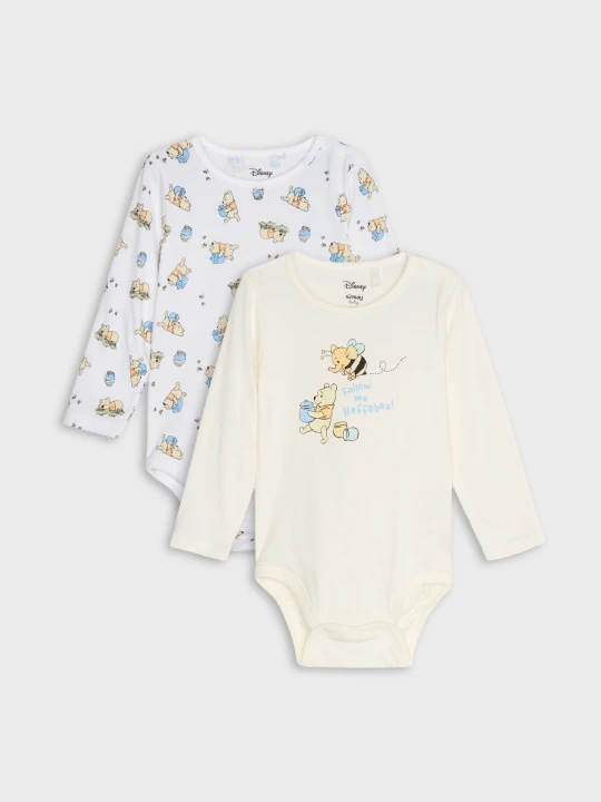 Obrázek produktu Sinsay - Bawełniane body z motywem Winnie the Pooh 2 pack - kremowy