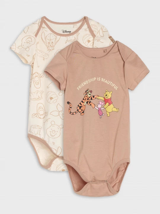 Obrázek produktu Sinsay - Bawełniane body z nadrukiem 2 pack Winnie the Pooh - beżowy