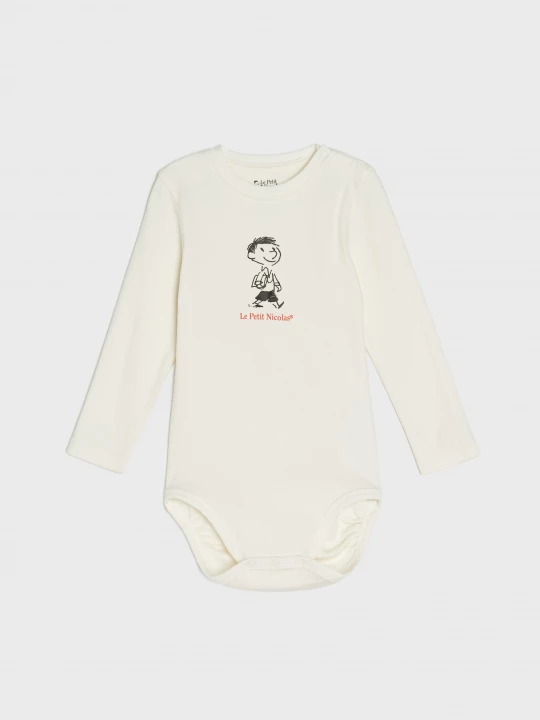 Obrázek produktu Sinsay - Bawełniane body z nadrukiem Le Petit Nicolas - kremowy