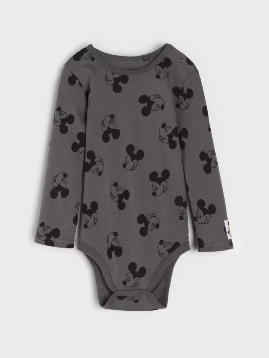 Obrázek produktu Sinsay - Bawełniane body ze wzorem Mickey Mouse - szary