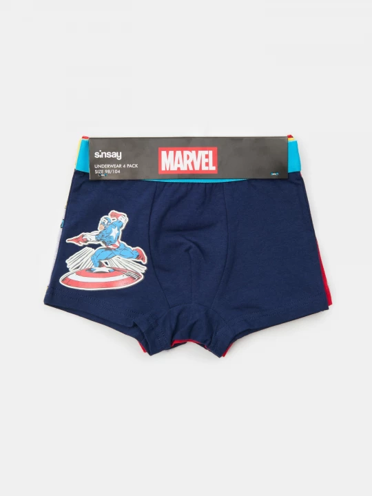 Obrázek produktu Sinsay - Bawełniane bokserki 4 pack Marvel - granatowy