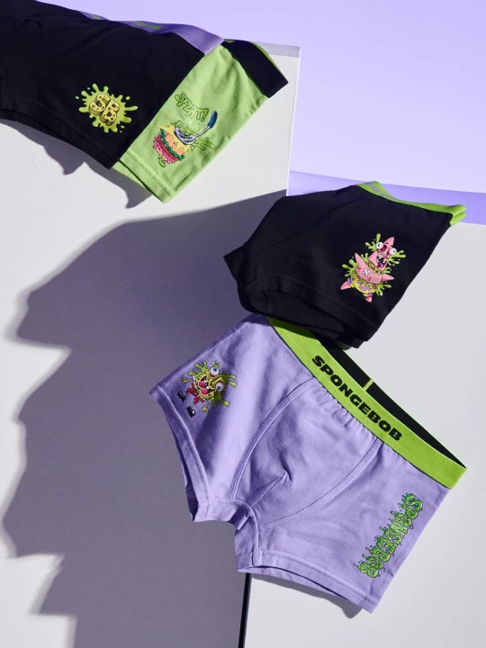 Obrázek produktu Sinsay - Bawełniane bokserki 4 pack SpongeBob - fioletowy