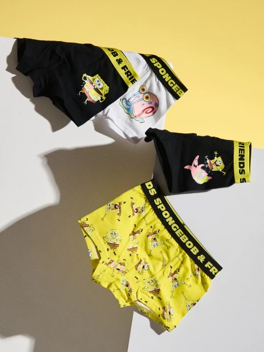 Obrázek produktu Sinsay - Bawełniane bokserki SpongeBob 4 pack - wielobarwny