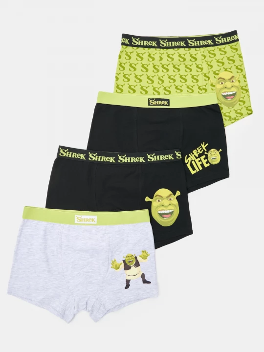 Obrázek produktu Sinsay - Bawełniane bokserki z nadrukiem 4 pack Shrek - zielony