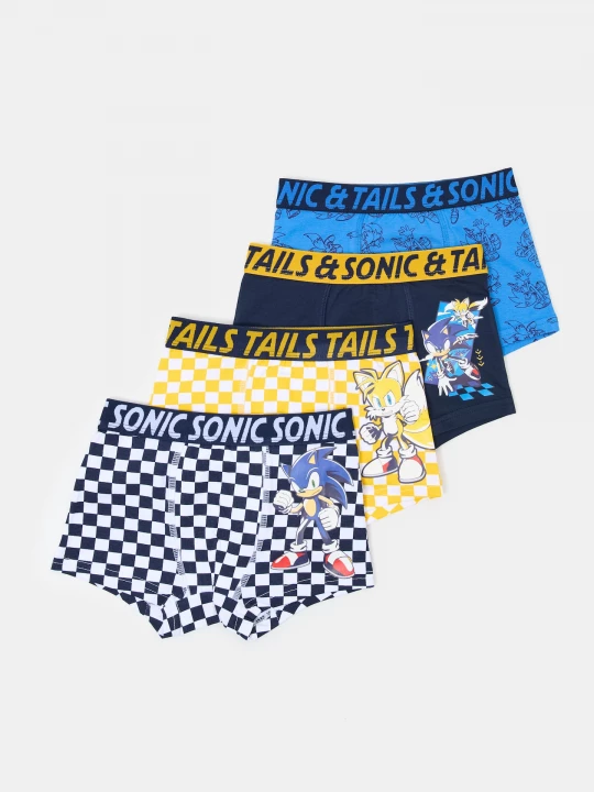 Obrázek produktu Sinsay - Bawełniane bokserki z nadrukiem 4 pack Sonic the Hedgehog - pomarańczowy