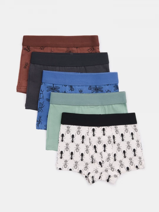 Obrázek produktu Sinsay - Bawełniane bokserki z nadrukiem owadów 5 pack - wielobarwny