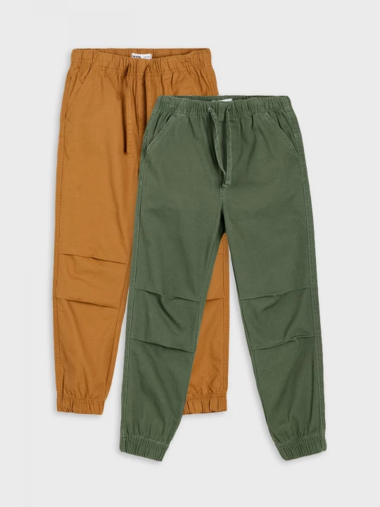 Obrázek produktu Sinsay - Bawełniane jeansy jogger 2 pack - khaki