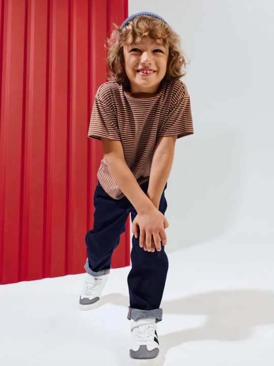 Obrázek produktu Sinsay - Bawełniane jeansy loose tapered - granatowy