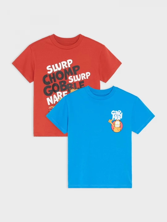 Obrázek produktu Sinsay - Bawełniane koszulki loose z nadrukiem Garfield 2 pack - wielobarwny