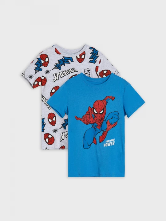 Obrázek produktu Sinsay - Bawełniane koszulki z krótkim rękawem Spider-Man 2 pack - wielobarwny