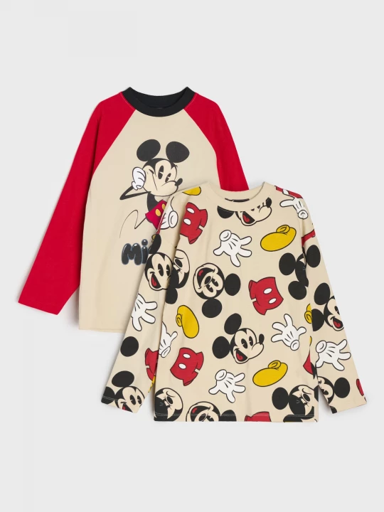 Obrázek produktu Sinsay - Bawełniane koszulki z nadrukiem 2 pack Mickey Mouse - wielobarwny