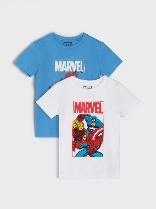 Obrázek produktu Sinsay - Bawełniane koszulki z nadrukiem 3 pack Marvel - wielobarwny