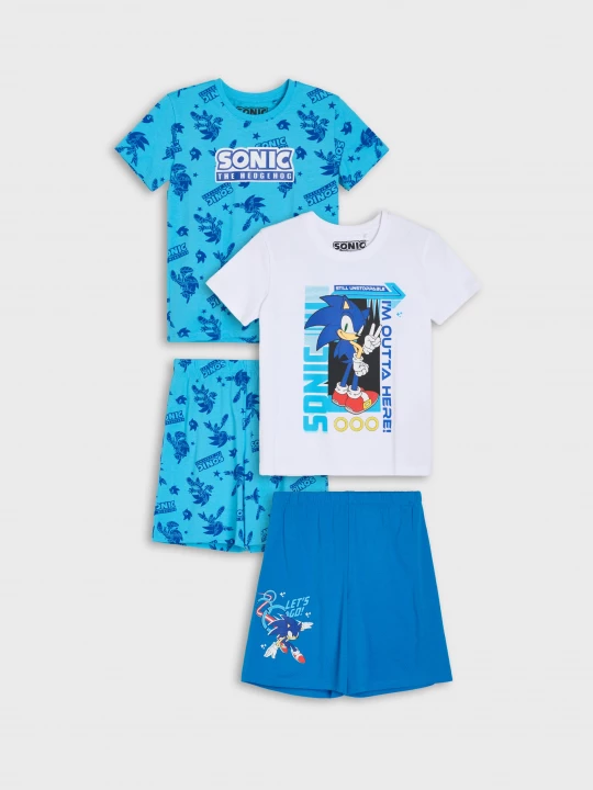 Obrázek produktu Sinsay - Bawełniane piżamy dwuczęściowe z nadrukiem Sonic the Hedgehog 2 pack - biały