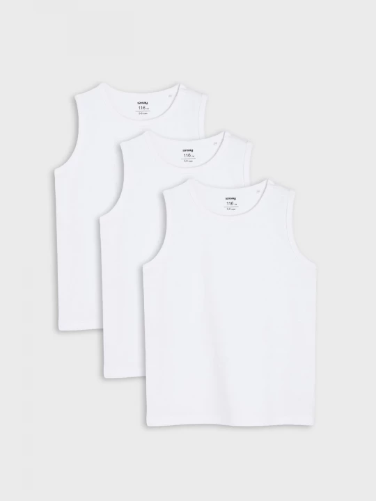 Obrázek produktu Sinsay - Bawełniane podkoszulki 3 pack - biały