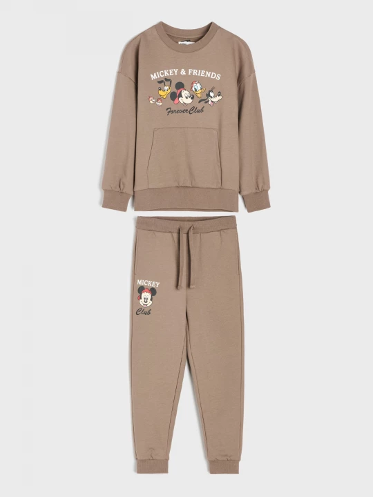 Obrázek produktu Sinsay - Bawełniany komplet: bluza i spodnie Mickey Mouse - brązowy
