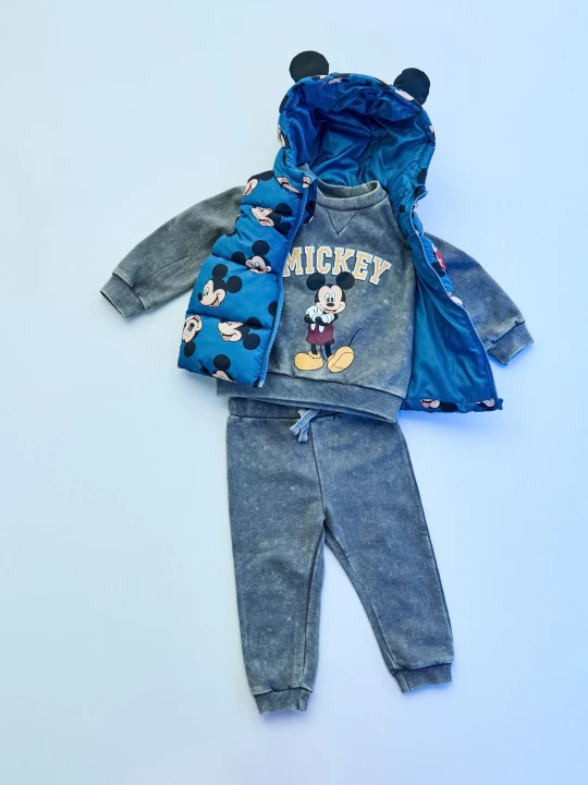 Obrázek produktu Sinsay - Bawełniany komplet z efektem sprania: bluza i spodnie Mickey Mouse - szary