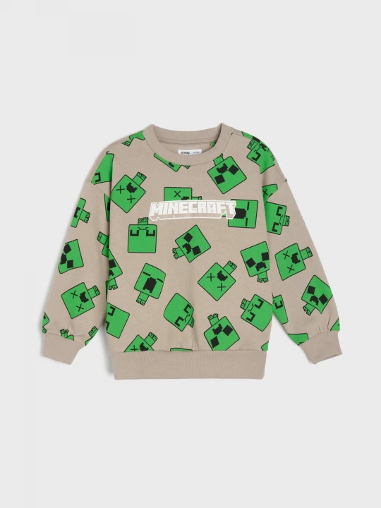 Obrázek produktu Sinsay - Bluza crewneck loose z ociepleniem i nadrukiem Minecraft - Inny