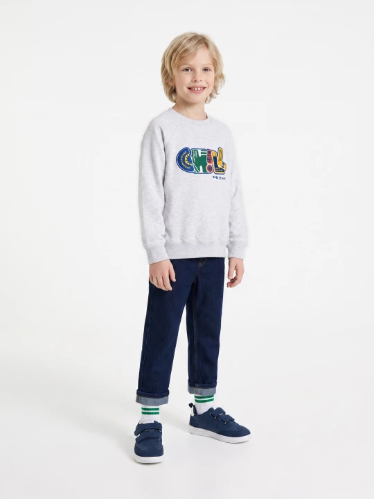 Obrázek produktu Sinsay - Bluza crewneck z haftem - szary