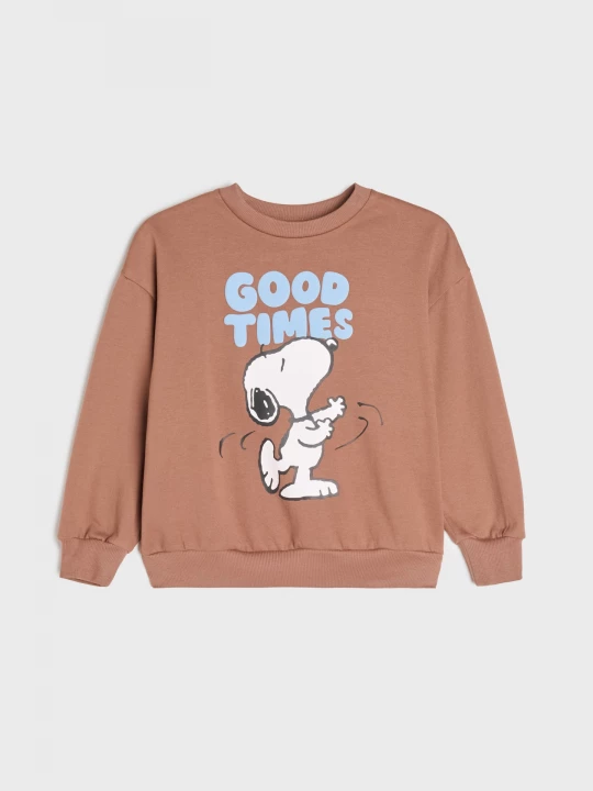 Obrázek produktu Sinsay - Bluza crewneck z nadrukiem Snoopy - brązowy