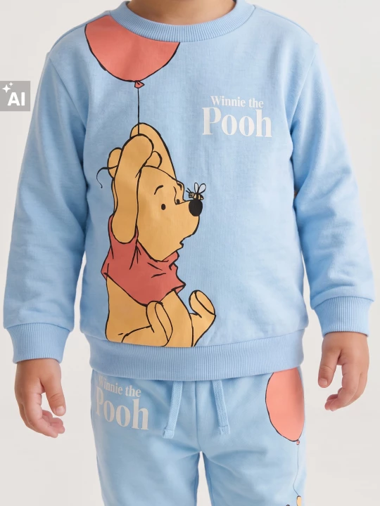 Obrázek produktu Sinsay - Bluza crewneck z nadrukiem Winnie the Pooh - szary