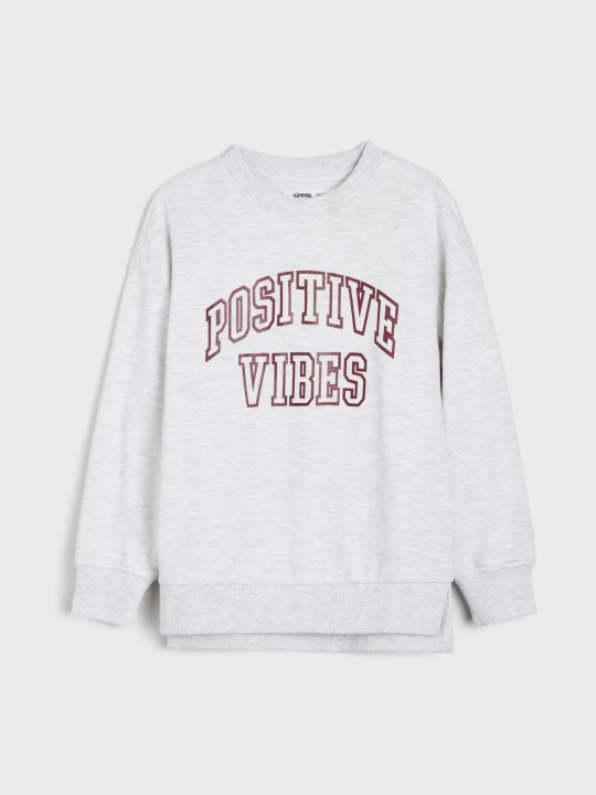 Obrázek produktu Sinsay - Bluza crewneck z napisem - szary